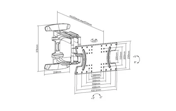 MBG FRANCE Support mural inclin H3265-6A